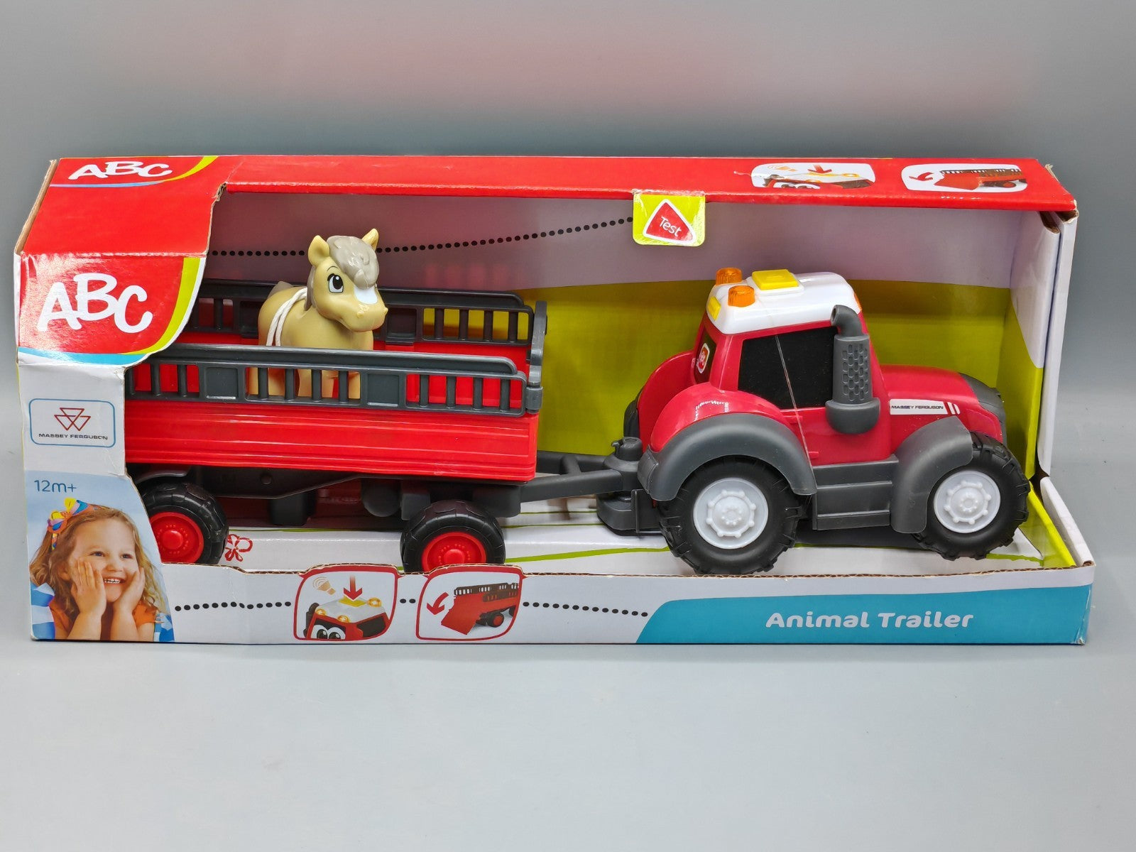 Dickie Toys Fendti Animal Trailer Pferd, Traktor mit Anhänger